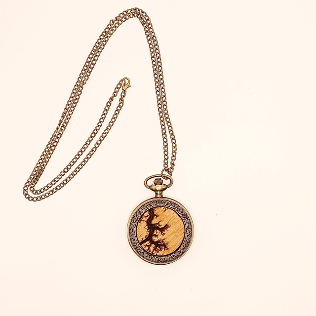 Montre à gousset, cabochon en érable 