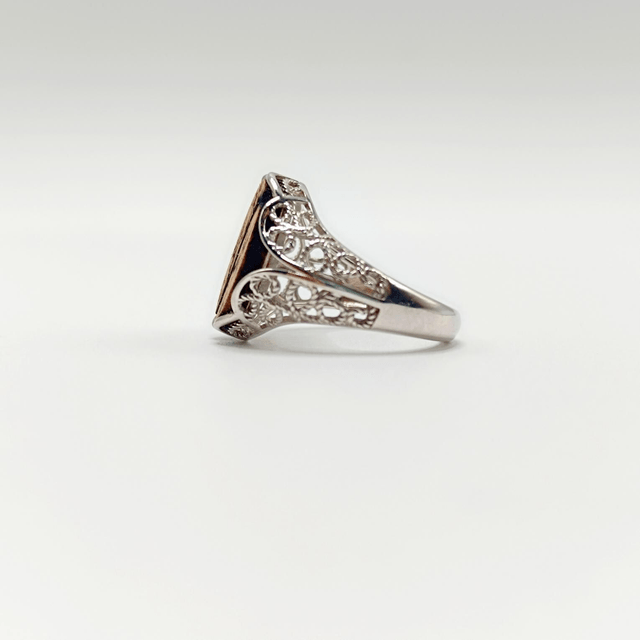 Bague ajustable en argent 925 et bois d'érable 