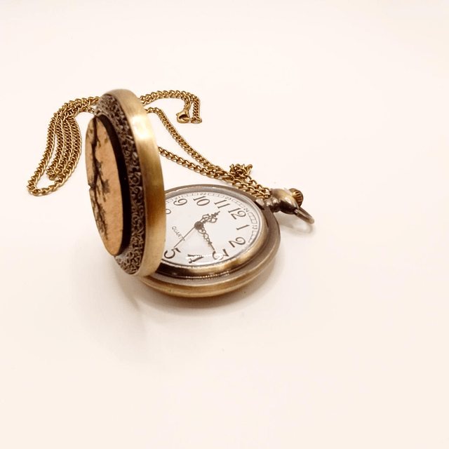 Montre à gousset, cabochon en érable 